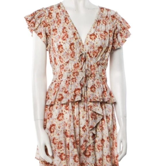 NEW ULLA JOHNSON Avia Midi Dress in Wisteria S $795 - Picture 6 of 8